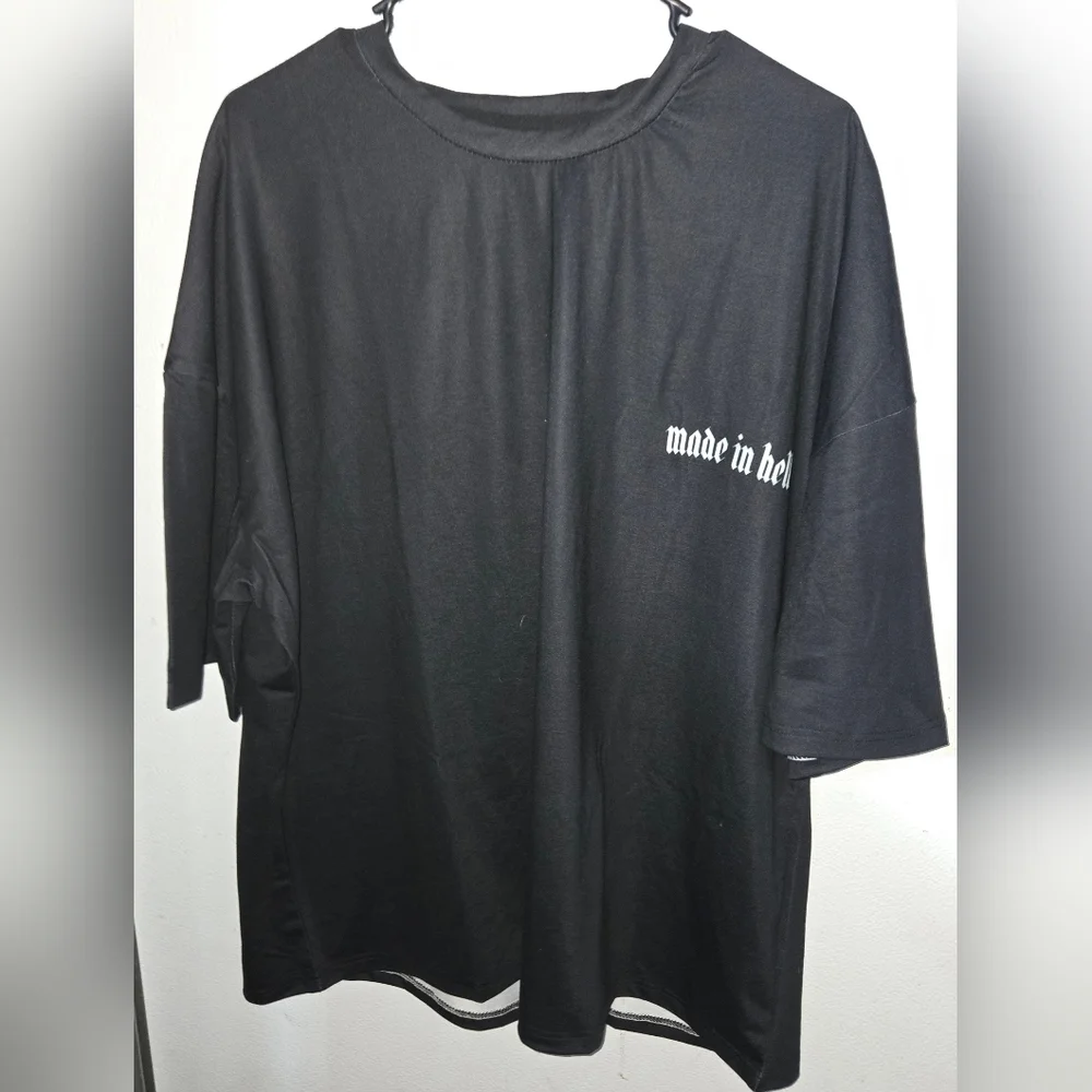 ❤️ NWOT Black Oversized T-Shirt Duval Clothinh Sz XXL - Picture 5 of 6